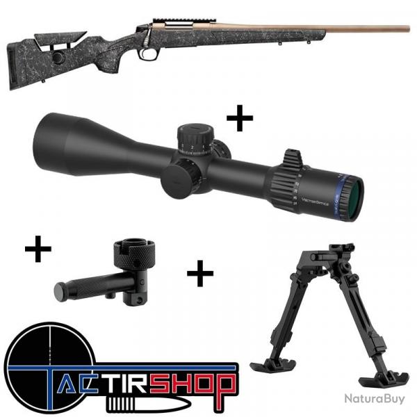 Pack TLD Carabine CVA Cascade LRX Black Cerakote 308 Win + Lunette Vector Optics Taurus Genll 4-32x5