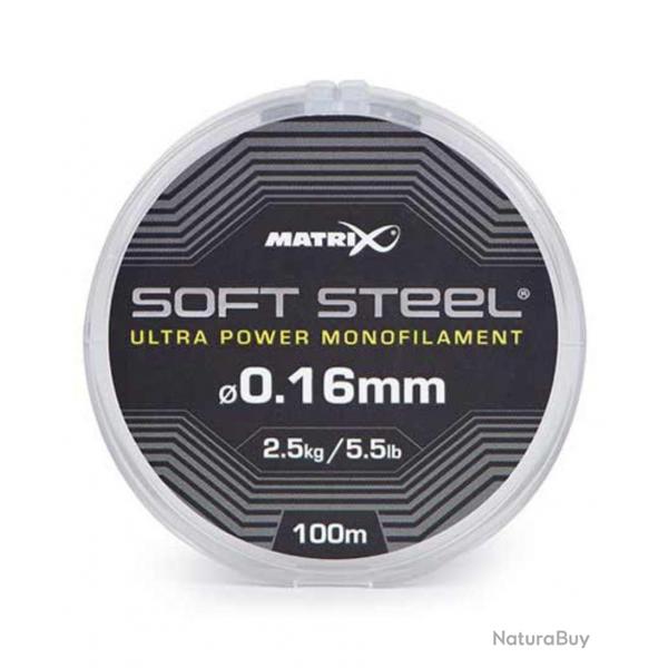 MATRIX FIL DE PCHE SOFT STEEL ULTRA POWER MONOFILAMENT MATRIX 0,16mm 100m