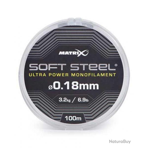 MATRIX FIL DE PCHE SOFT STEEL ULTRA POWER MONOFILAMENT MATRIX 0,18mm 100m