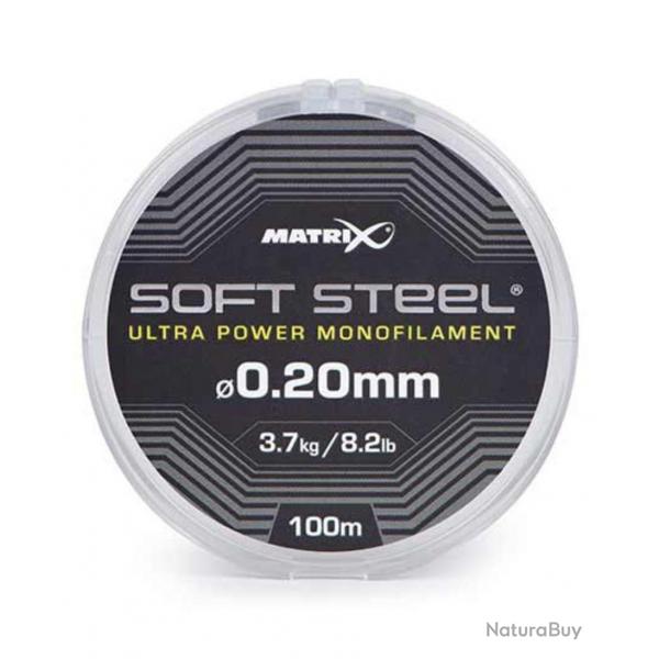MATRIX FIL DE PCHE SOFT STEEL ULTRA POWER MONOFILAMENT MATRIX 0,20mm 100m