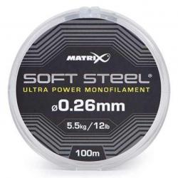 MATRIX FIL DE PÊCHE SOFT STEEL ULTRA POWER MONOFILAMENT MATRIX 0,26mm 100m