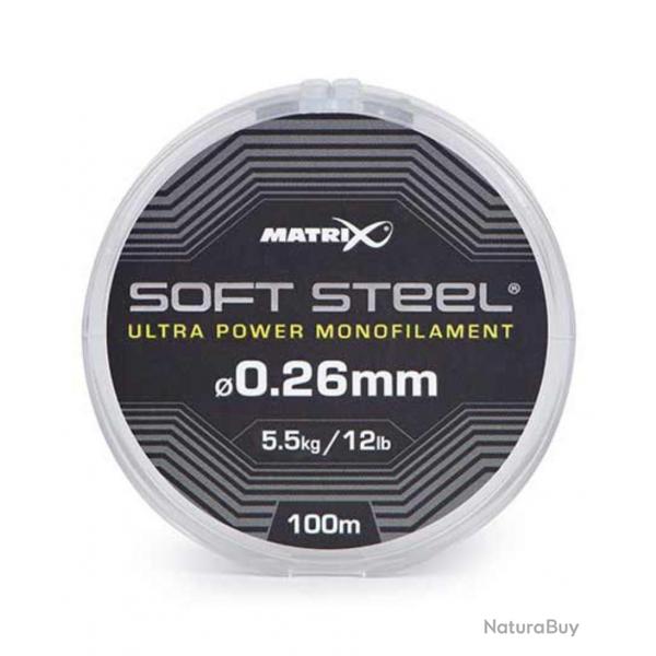 MATRIX FIL DE PCHE SOFT STEEL ULTRA POWER MONOFILAMENT MATRIX 0,26mm 100m