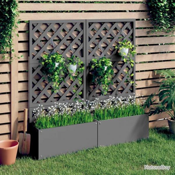 Jardinires en treillis 2 pcs Gris 65x33x135 cm WPC