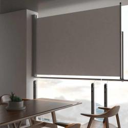 Auvent latéral rétractable de patio 160 x 300 cm Gris