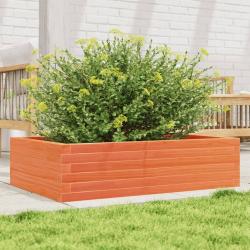 Jardinière cire marron 90x60x23 cm bois de pin massif