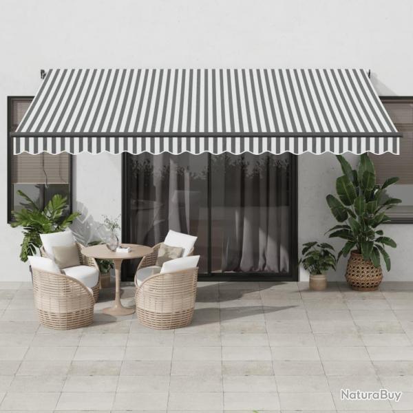Auvent manuel rtractable anthracite et blanc 450x350 cm