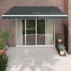 Auvent rétractable anthracite 3x2,5 m tissu et aluminium
