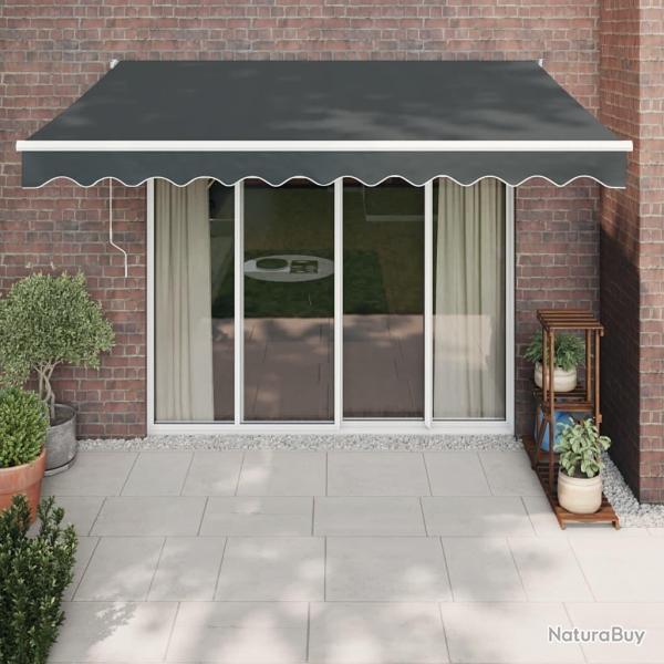 Auvent rtractable anthracite 3x2,5 m tissu et aluminium