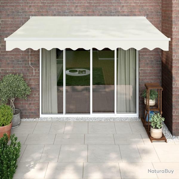Auvent rtractable crme 3x2,5 m tissu et aluminium