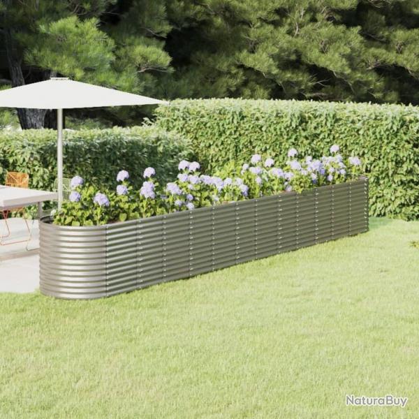 Lit surlev de jardin Acier enduit de poudre Argent