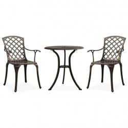 Ensemble de bistro 3 pcs Aluminium coulé Bronze