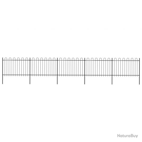 Clture de jardin avec dessus en cerceau Acier 8,5 x 1,2 m Noir