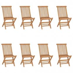 Chaises pliables de jardin lot de 8 Bois de teck solide