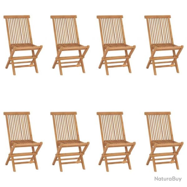 Chaises pliables de jardin lot de 8 Bois de teck solide