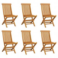 Chaises pliables de jardin 6 pcs Bois de teck solide