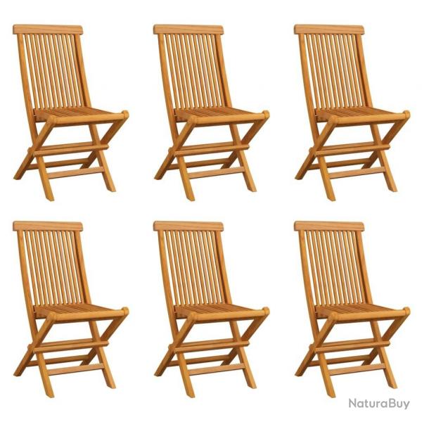 Chaises pliables de jardin 6 pcs Bois de teck solide