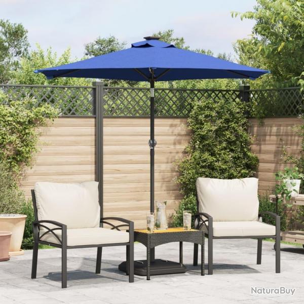 Parasol de jardin LED mt en acier bleu azur 225x225x212 cm