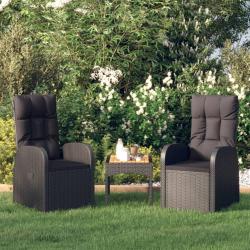 Chaises de jardin inclinables coussins lot de 2 Résine tressée