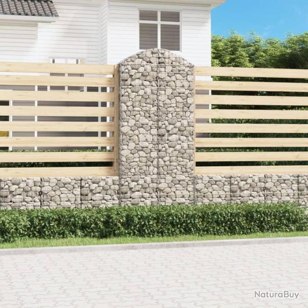 Panier de gabions arqu 100x30x220/240 cm Fer galvanis