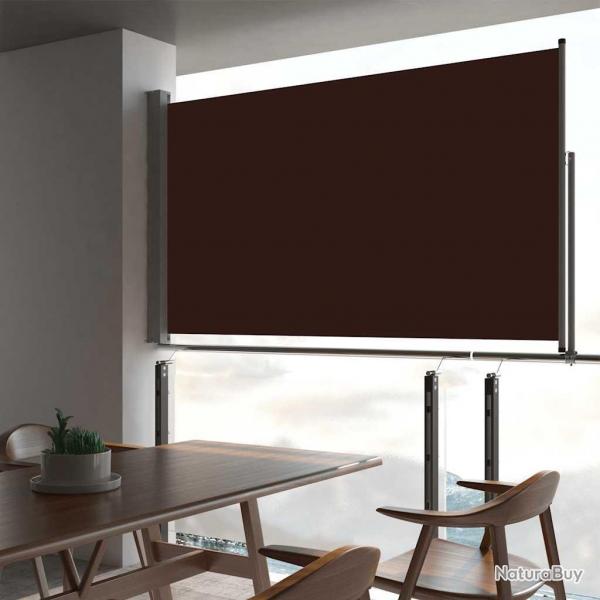 Auvent latral rtractable de patio 140 x 300 cm Marron