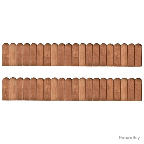 Rouleaux de bordure 2 pcs 120 cm bois de pin imprgn