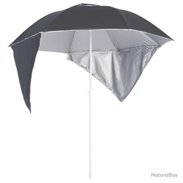 Parasol de plage avec parois latrales anthracite 215 cm