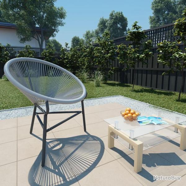 Chaise de jardin sous forme de lune Rsine tresse Gris
