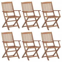 Chaises pliables de jardin 6 pcs Bois d'acacia solide