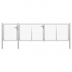 Portail de jardin Acier 400 x 75 cm Argenté