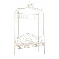 Banc de jardin 122 cm Fer Blanc antique