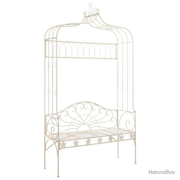 Banc de jardin 122 cm Fer Blanc antique