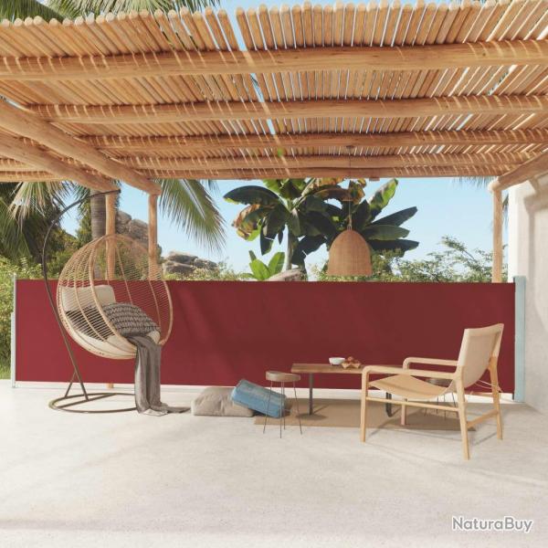 Auvent latral rtractable de patio 117x600 cm Rouge