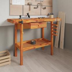 Établi avec tiroir et étaux 124x52x83 cm Bois massif d'acacia