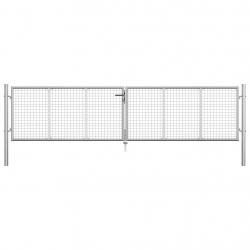 Porte de jardin Acier galvanisé 415x125 cm Argenté