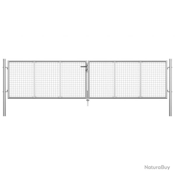 Porte de jardin Acier galvanis 415x125 cm Argent