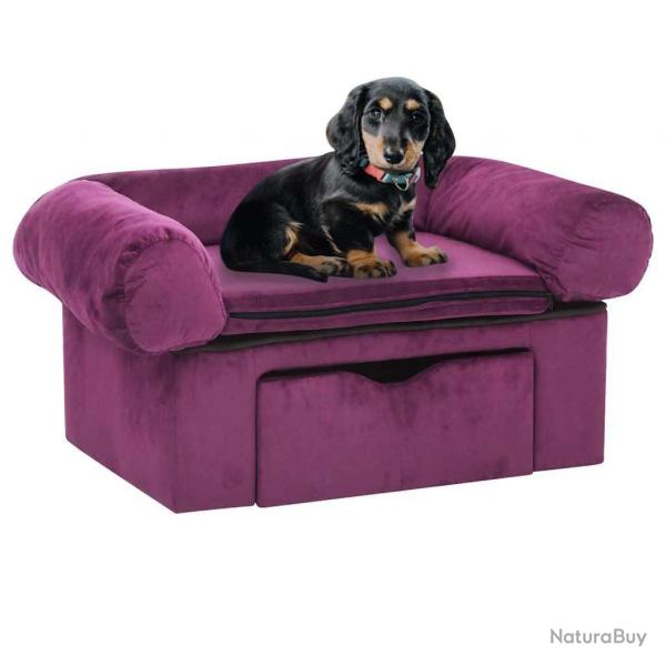 Canap pour chien avec tiroir Bordeaux 75x50x38 cm Peluche