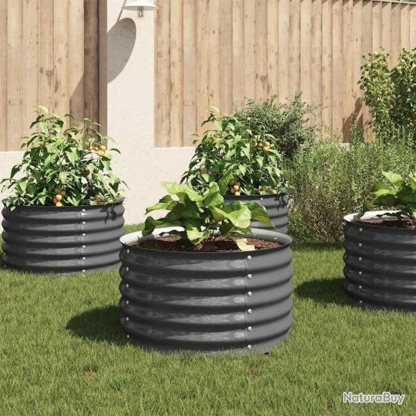 Lit surlev de jardin 80x80x44 cm Acier galvanis Gris