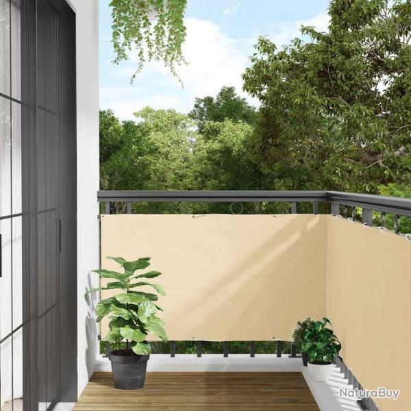 cran d'intimit de balcon crme 1000x75 cm PVC
