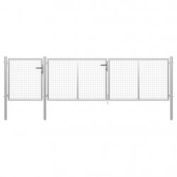 Portail de jardin Acier 400 x 100 cm Argenté