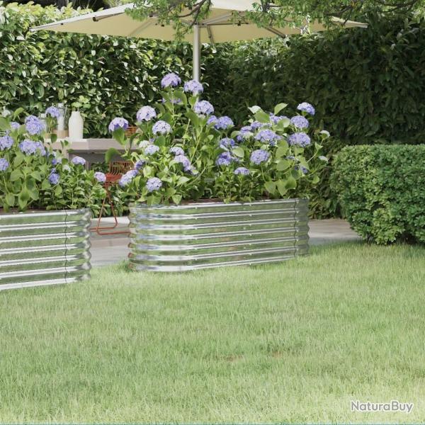 Lit surlev de jardin Acier enduit de poudre Argent