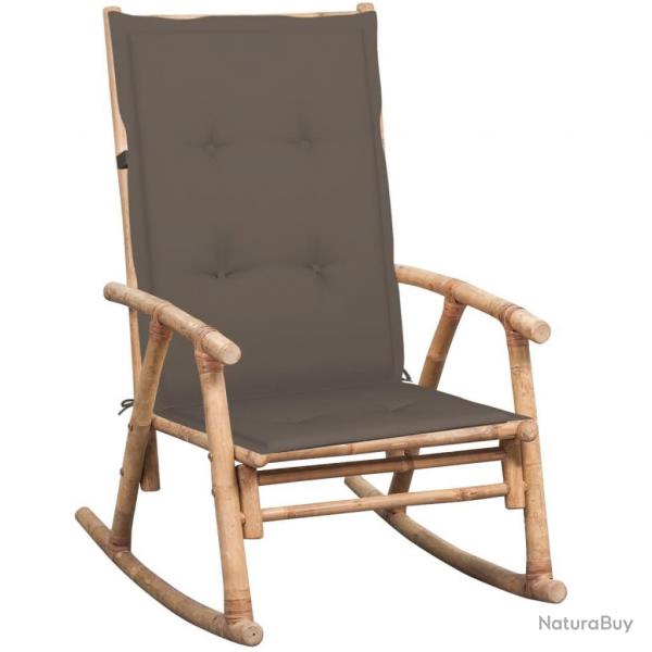 Chaise  bascule avec coussin Bambou