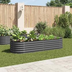 Lit surélevé de jardin 240x80x44 cm Acier galvanisé Gris