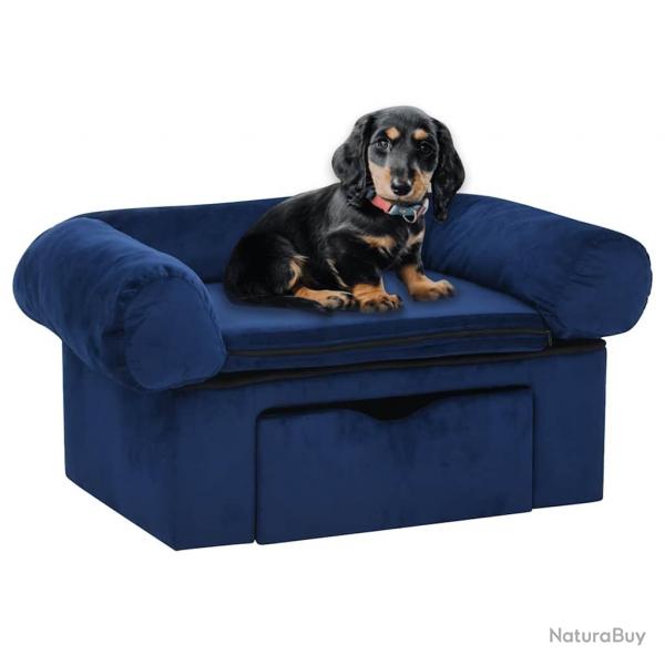 Canap pour chien avec tiroir Bleu 75x50x38 cm Peluche