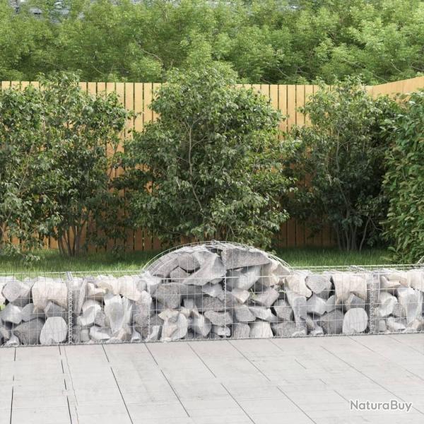 Paniers  gabions arqus 2 pcs 200x50x40/60 cm fer galvanis