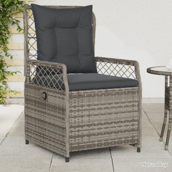 Chaises inclinables de jardin lot de 2 gris rsine tresse