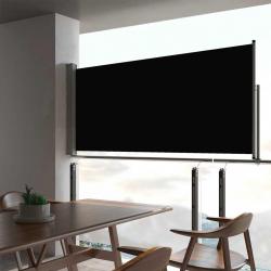 Auvent latéral rétractable de patio 60x300 cm Noir