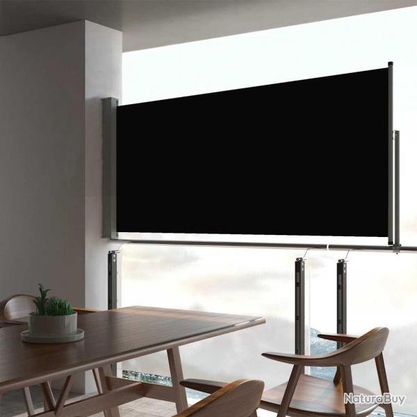 Auvent latral rtractable de patio 60x300 cm Noir