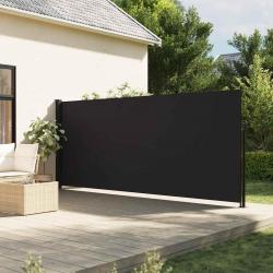 Auvent latéral rétractable noir 160x300 cm