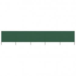 Paravent 5 panneaux Tissu 600 x 120 cm Vert
