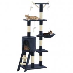 Arbre à chat avec griffoirs en sisal 138 cm Bleu foncé